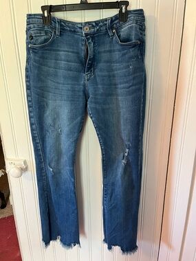 KanCan Men's Distressed Blue Straight Jeans